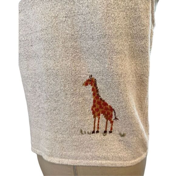 Marisa Christima Zebra Giraffe Vest Sz. M Silk/Cotton Blend Safari - Picture 5 of 9